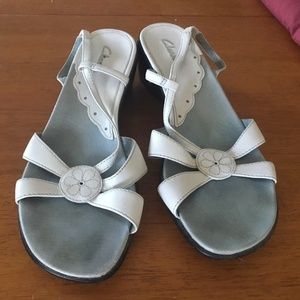 Clarks White Sandals